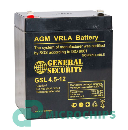 Аккумулятор General Security GSL 4.5-12 (AGM, 4.5Ah)
