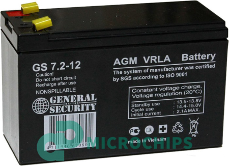 Аккумулятор General Security GS 7.2-12 F1 (AGM, 7.2Ah)