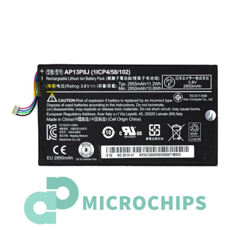 Аккумуляторная батарея AP13P8J для Acer Iconia Tab (B1-720), 3.8В, 2955мАч (оригинал)