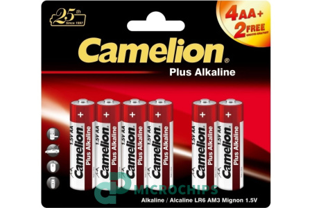 Батарейка Camelion Plus Alkaline LR6/AA 6BP