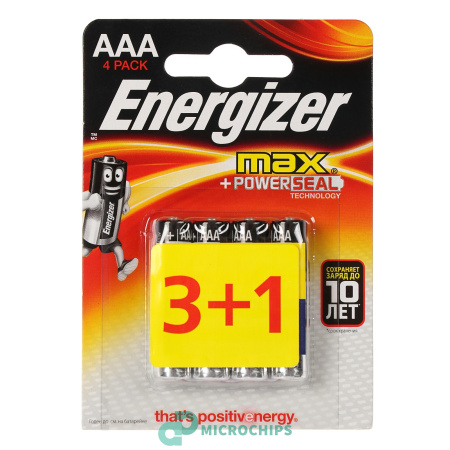 Батарейка Energizer MAX+Power Seal LR03/AAA 4BP (3+1шт)