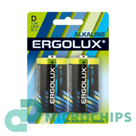 Батарейка Ergolux Alkaline LR20/D 2BP