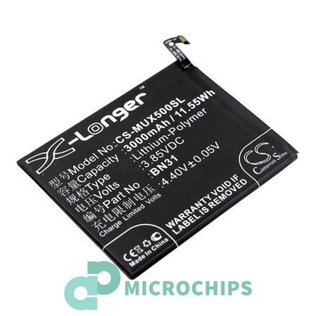 Аккумулятор для Xiaomi Mi5X, Mi A1, Redmi S2, Note 5A, 5A Prime (BN31) 3000mah