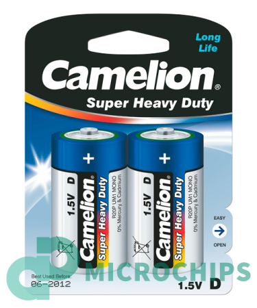 Батарейка Camelion Super HD Blue R20-BP2B 2BP