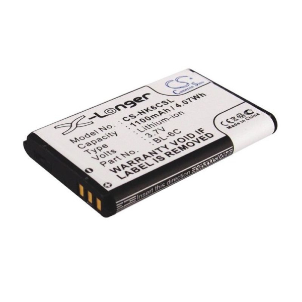Аккумулятор для Nokia 2865, N-Gage QD (BL-6C) 1100mAh