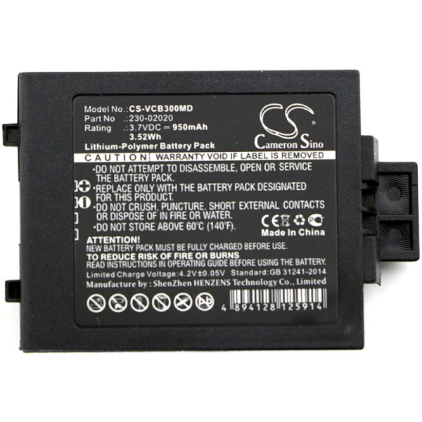 Аккумулятор для Vocera Communications Badge B3000, B3000N, B3000E (230-02020) 950mah