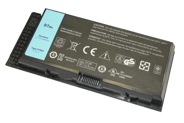 Аккумулятор (батарея) FV993 для ноутбука Dell Precision M4600, 11.1V, 97Wh, 8700mAh, черный (оригинал)