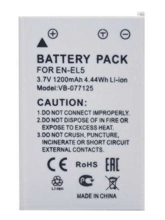 Аккумулятор EN-EL5 для фотоаппарата Nikon Cooplix 3700, 3.7В, 1200мАч, Li-ion