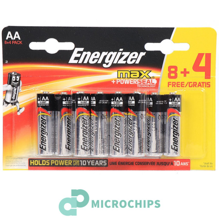 Батарейка Energizer MAX+Power Seal LR6/AA 12BP (8+4шт)