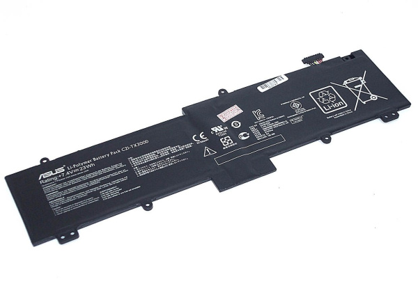 Аккумулятор (батарея) С21-TX300D для ноутбука Asus TX300CA, 7.4V, 23Vт, Li-Ion (оригинал)