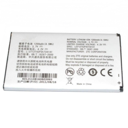 Аккумулятор Li3712T42P3h734141 для ZTE N960 ZTE U236, 3.7В 4.5Wh
