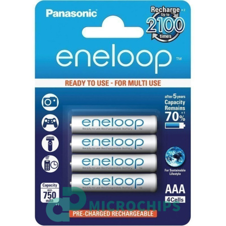 Аккумулятор Panasonic Eneloop AAA (NiMH, 750mAh) 4BP