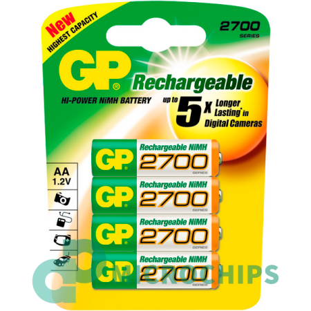 Аккумулятор GP 2700 АА (NiMH, 2700mAh) 4BP