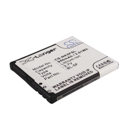 Аккумулятор для Nokia BL-5F, ZTE R340E 950mah