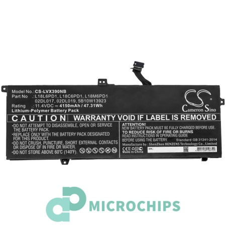 Аккумулятор для Lenovo ThinkPad X390 (L18C6PD1) 4150mah