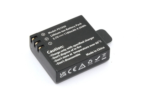Аккумулятор PG1050 для видеокамеры Eken H2, H8, H8R, H3R, H9, H9R, 3.7В, 1180 мАч