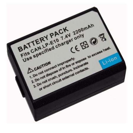 Аккумулятор для камеры Canon (LP-E10) EOS 1100D, 1200D, 2000D, 1300D, 4000D (2200mAh), OEM