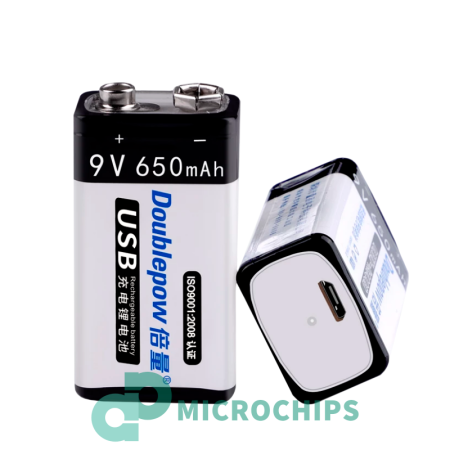 Аккумулятор Doublepow DP-9V USB "Крона" (Li-ion, 650mAh, 9V)
