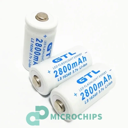 Аккумулятор GTL CR123A (Li-ion, 2800mAh, 3.7V) Аккумулятор GTL CR123A (Li-ion, 2800mAh, 3.7V)