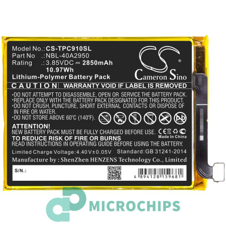 Аккумулятор для TP-LINK Neffos C9 Max, C9s (NBL-40A2950) 2850mAh
