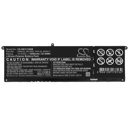 Аккумулятор для Dell Inspiron 13 5310, Inspiron 14 5410 (V6W33) 3500mAh