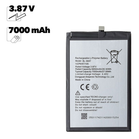 Аккумулятор (АКБ) для Tecno Pova 2 (BL-68AT) EURO (OEM)