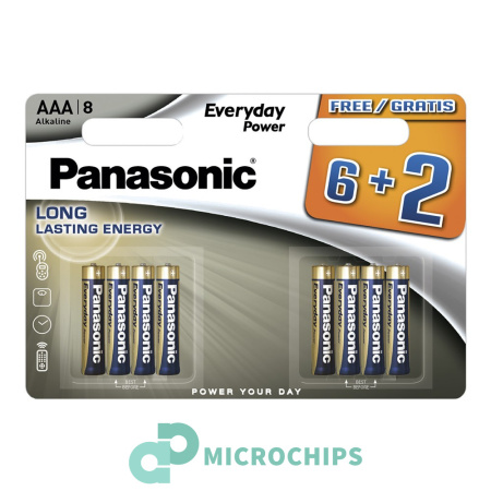 Батарейка Panasonic Everyday Power LR03/AAA 8BP (6+2 шт)