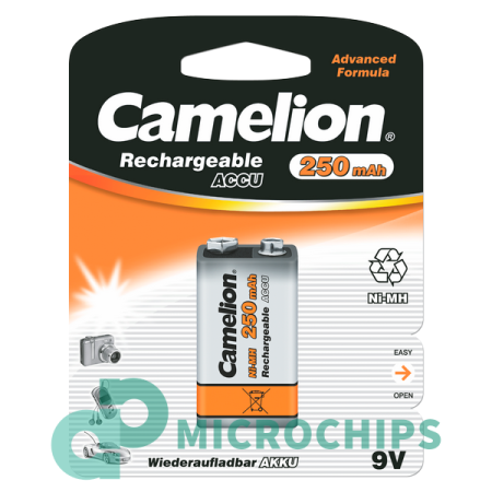Аккумулятор Camelion Крона (NiMH, 250mAh, 9V) 1BP Аккумулятор Camelion Крона (NiMH, 250mAh, 9V) 1BP