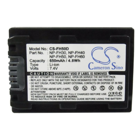 Аккумулятор для Sony NP-FH30, NP-FH40, NP-FH50 650mah