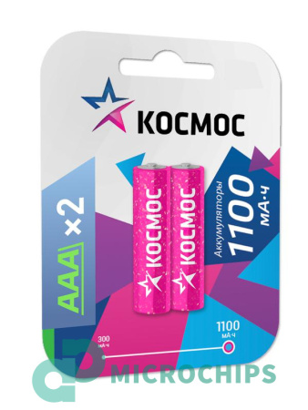 Аккумулятор Космос AAA (NiMH, 1100mAh) 2BP