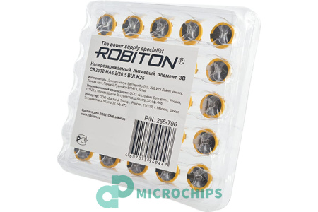 Батарейка Robiton CR2032-HA6.2 25BP
