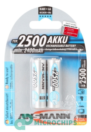 Аккумулятор Ansmann AA (NiMH, 2500mAh, 1.2V) 2BP