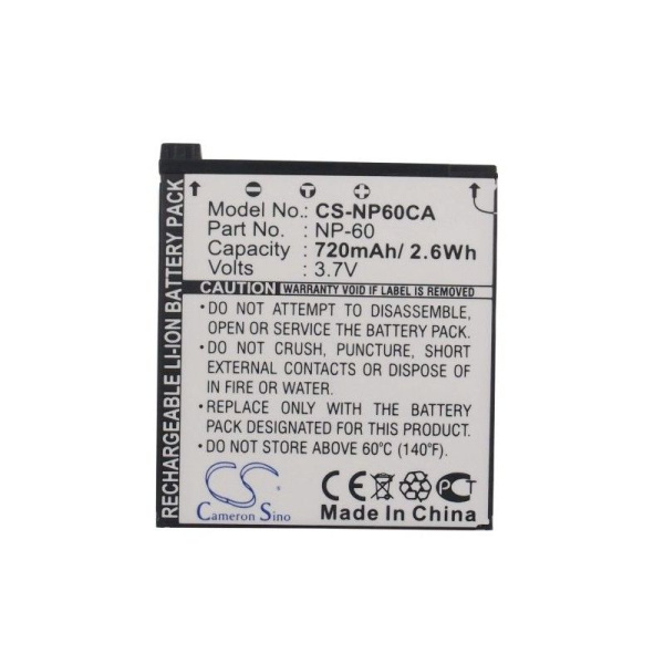 Аккумулятор для Casio Exilim EX-S10, Z9 720mAh