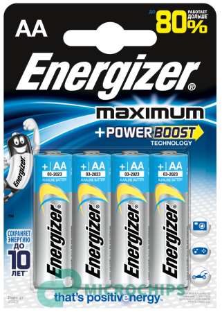 Батарейка Energizer Maximum+Power Boost LR6/AA 4BP