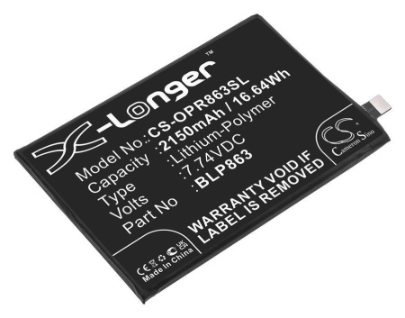 Аккумуляторная батарея CS-OPR863SL для Oppo Reno 6, p/n: BLP863