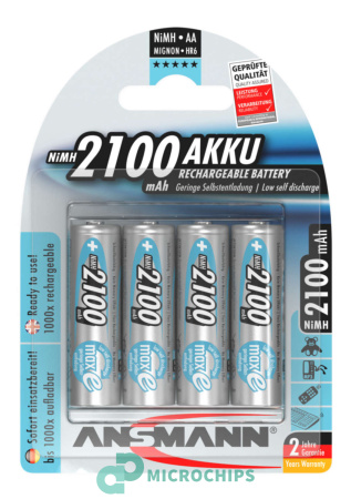 Аккумулятор Ansmann AA (NiMH, 2100mAh, 1.2V) 4BP Аккумулятор Ansmann AA (NiMH, 2100mAh, 1.2V) 4BP