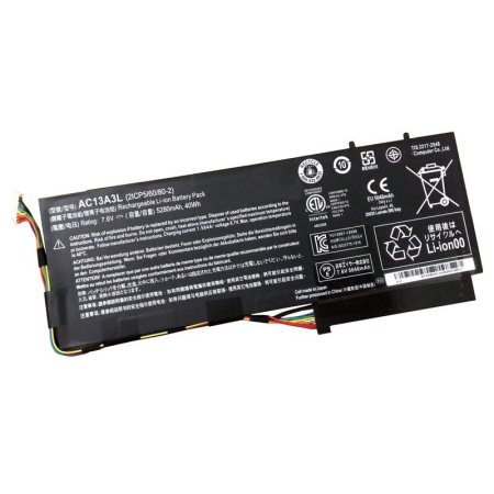 Аккумулятор (батарея) AC13A3L для ноутбука Acer Aspire P3-131, P3-171, Travelmate X313, 7.6V, 5280mAh (оригинал)