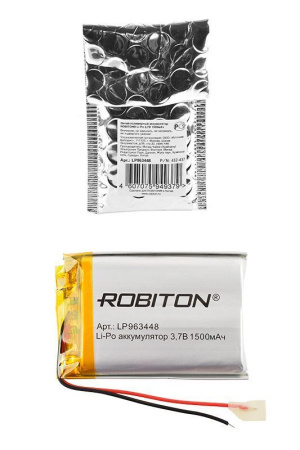 Аккумулятор Robiton 963448 (Li-Pol, 1500mAh, 3.7V)