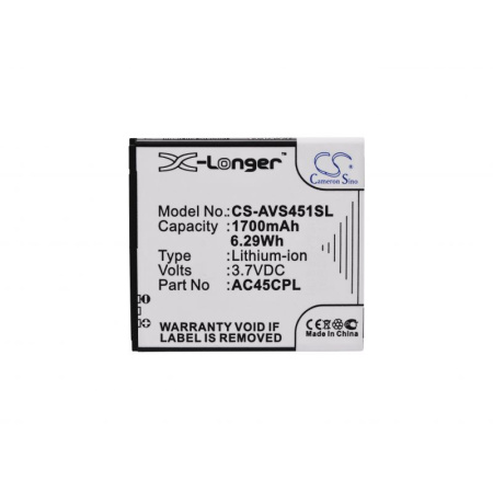 Аккумулятор для Archos 45c Platinum, Highscreen Zera S rev. S 1700mah