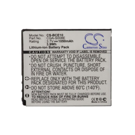 Аккумулятор для Panasonic CGA-S008A, VW-VBJ10, DMW-BCE10 1050mah
