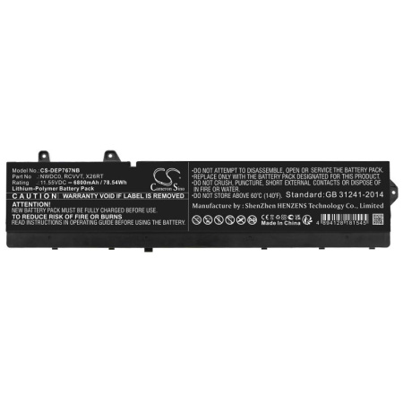Аккумулятор для Dell Precision 7670 (NWDC0) 6800mAh