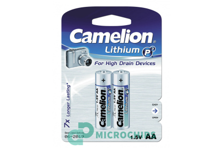 Батарейка Camelion Lithium LR6/AA 2BP