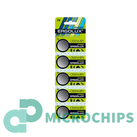 Батарейка Ergolux CR2016 5BP