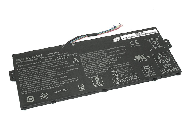 Аккумулятор (батарея) AC15A3J для ноутбука Acer ChromeBook 11, 11.55V, 3315mAh, черный (оригинал)