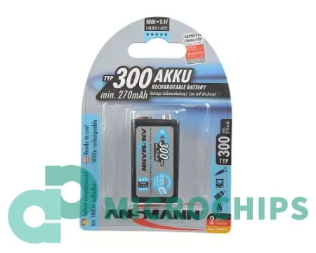 Аккумулятор Ansmann Крона (NiMH, 300mAh, 8.4V) 1BP