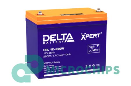 Аккумулятор Delta XPERT HRL 12-260W (AGM, 55Ah)