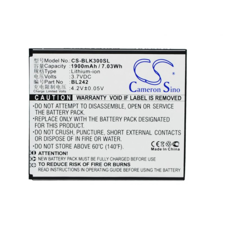 Аккумулятор для Lenovo A6000, A6010, K3 1900mah