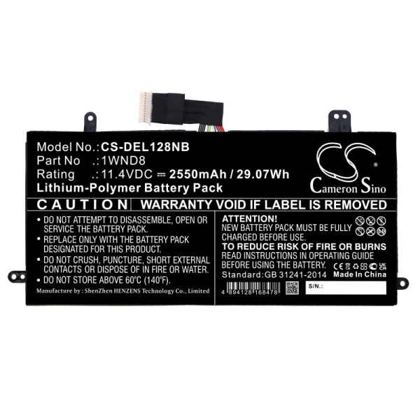 Аккумулятор для Dell Latitude 12 5285 (1WND8) 2550mAh