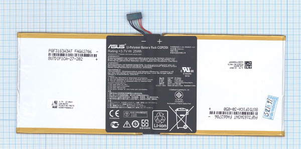 Аккумуляторная батарея C12P1301 для Asus MeMO Pad FHD 10 (ME302C), 3.7В 25Wh