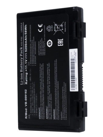 Аккумулятор (батарея) для ноутбука Asus K40, F82 (A32-F82), 11.1V, 5200mAh, черный (OEM)